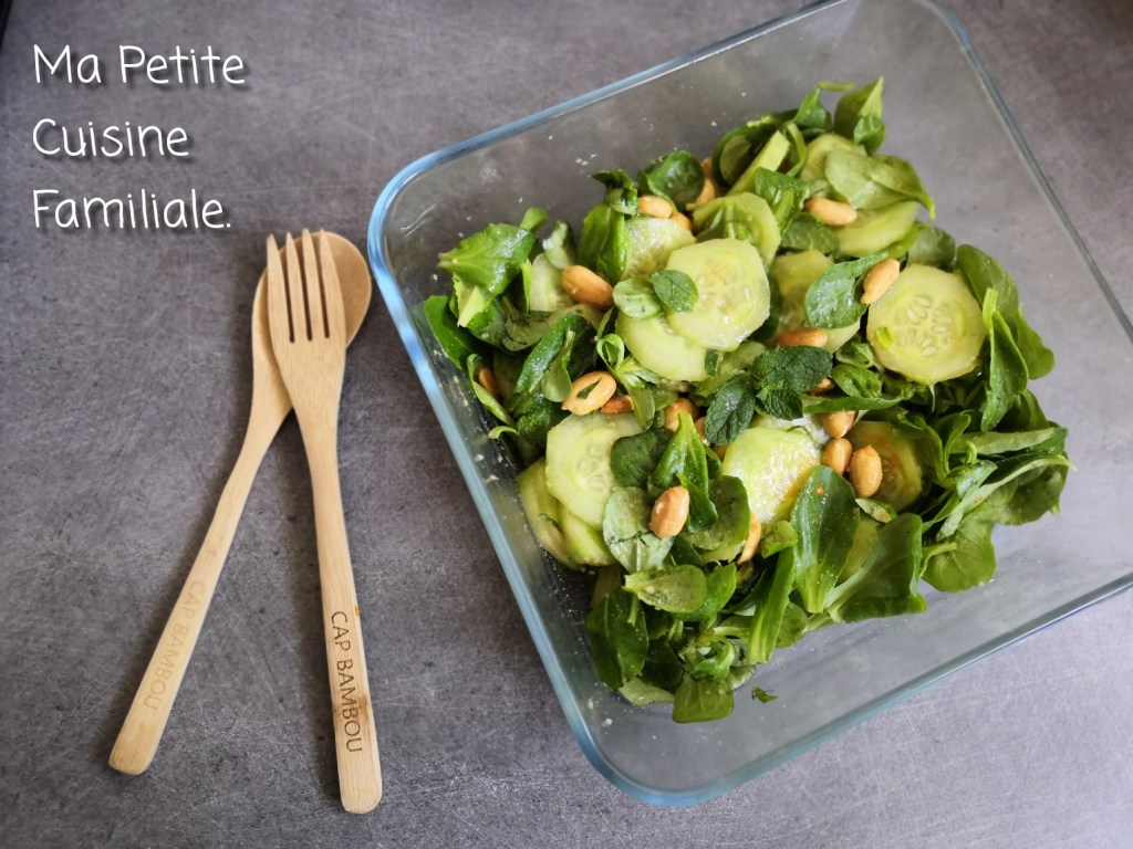 Salade de mâche et concombre d&rsquo;inspiration thaï