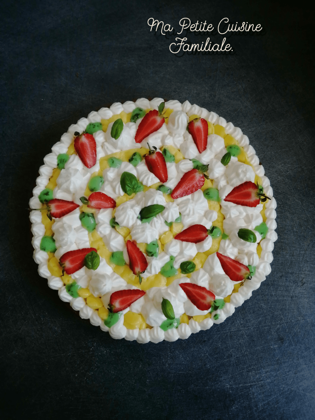 Tarte Fantastik citron, basilic sur palet&nbsp;breton