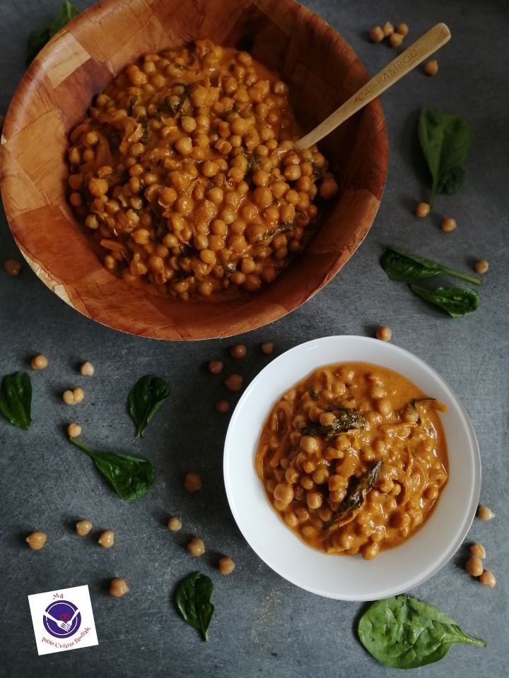 Curry Végétarien : Pois Chiches et Épinards