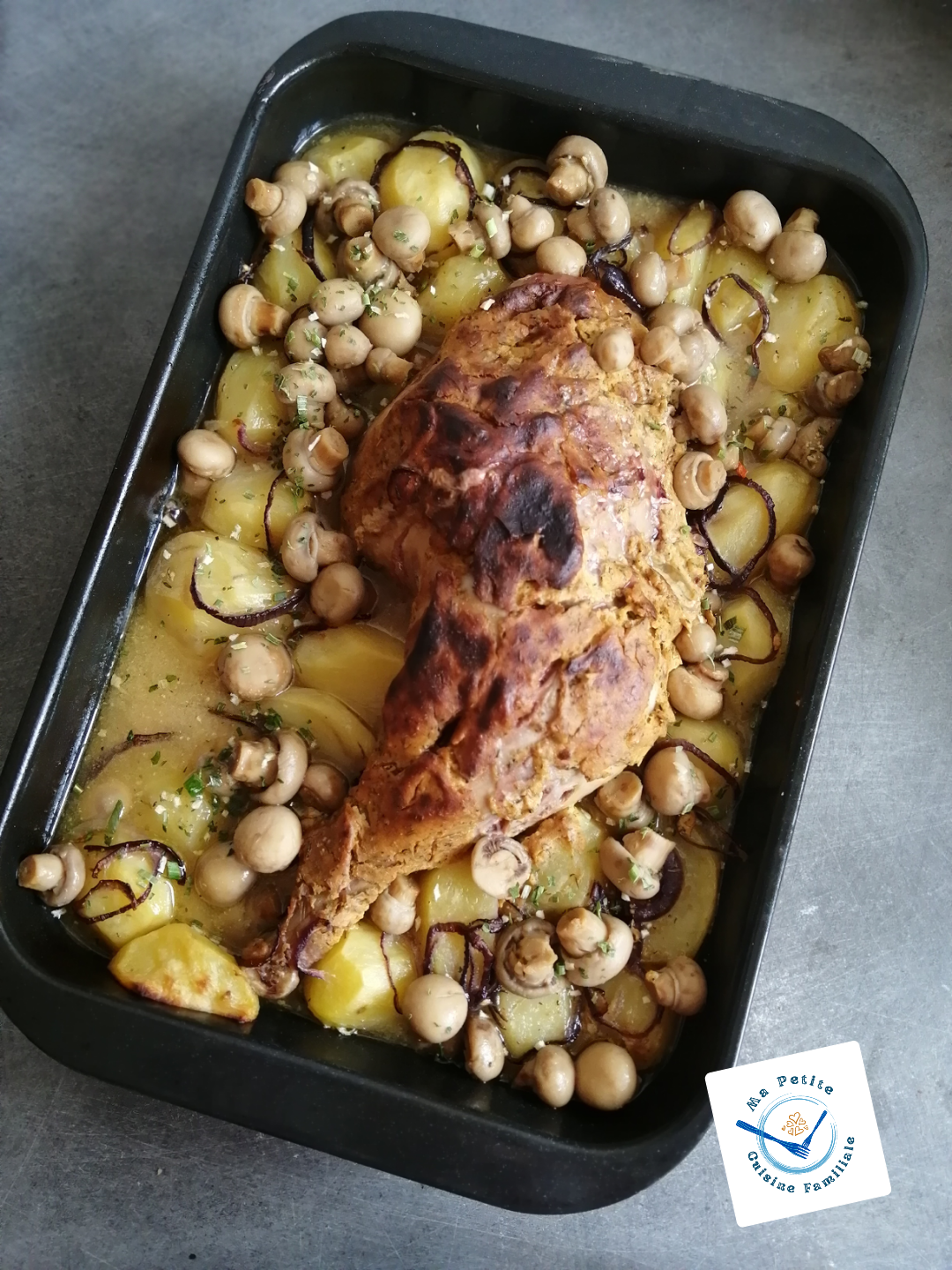 Cuisine Économique: Cuisse de Dinde à la moutarde au four et pommes de terre